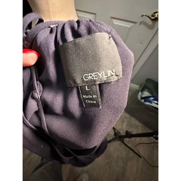 Greylin Women's Black Sleeveless V-neck Blouse Top Size Large - Picture 6 of 6